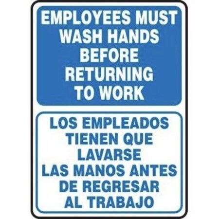 Accuform BILINGUAL Safety Sign EMPLOYEES SBMRST579VP SBMRST579VP